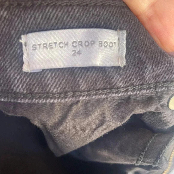 PACSUN women’s black wash stretch crop boot sz 24 denim jeans preloved - Picture 7 of 10